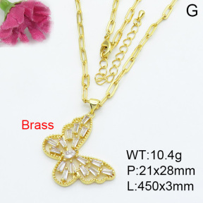 Fashion Brass Necklace  F3N403012bhva-L017