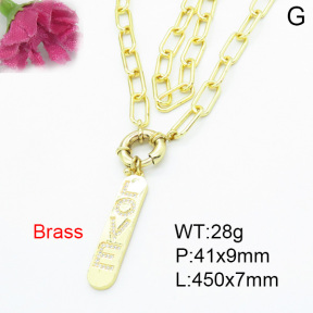 Fashion Brass Necklace  F3N403014bhia-L017