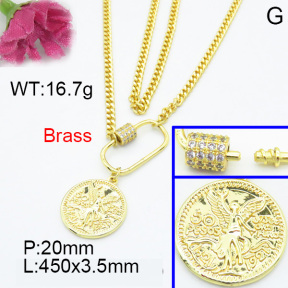 Fashion Brass Necklace  F3N403016bhia-L017