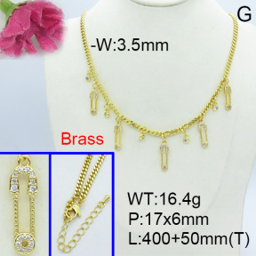 Fashion Brass Necklace  F3N403018vhov-L017