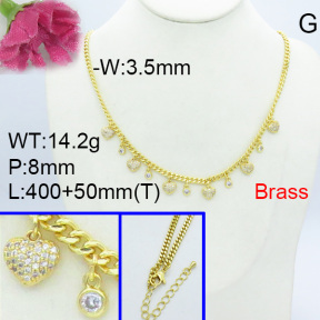 Fashion Brass Necklace  F3N403019vhov-L017