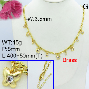 Fashion Brass Necklace  F3N403020vhov-L017