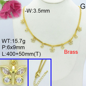 Fashion Brass Necklace  F3N403021vhov-L017
