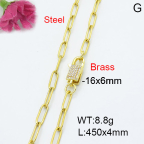 Fashion Brass Necklace  F3N403033vbmb-L017