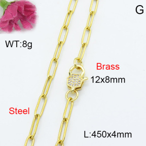 Fashion Brass Necklace  F3N403034vbmb-L017