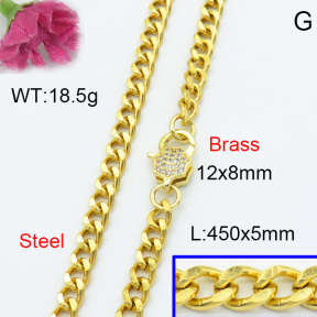 Fashion Brass Necklace  F3N403037vbmb-L017