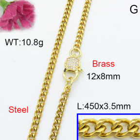 Fashion Brass Necklace  F3N403038vbmb-L017