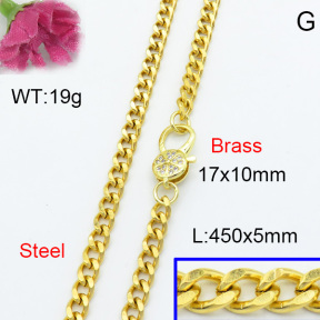 Fashion Brass Necklace  F3N403039vbnb-L017