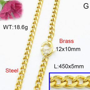 Fashion Brass Necklace  F3N403041vbmb-L017