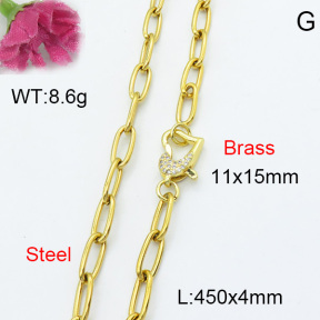 Fashion Brass Necklace  F3N403043vbmb-L017