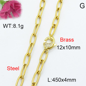 Fashion Brass Necklace  F3N403044vbmb-L017
