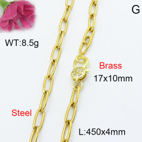 Fashion Brass Necklace  F3N403045vbnb-L017