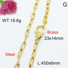Fashion Brass Necklace  F3N403048abol-L017