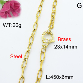 Fashion Brass Necklace  F3N403049abol-L017