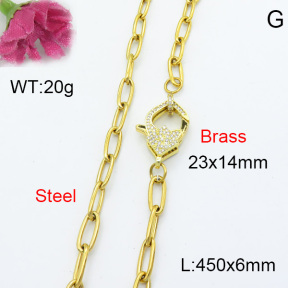 Fashion Brass Necklace  F3N403050abol-L017