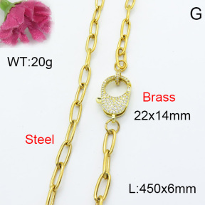Fashion Brass Necklace  F3N403051abol-L017