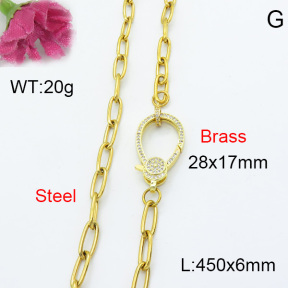 Fashion Brass Necklace  F3N403052abol-L017