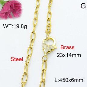 Fashion Brass Necklace  F3N403053abol-L017