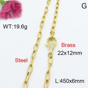 Fashion Brass Necklace  F3N403054abol-L017