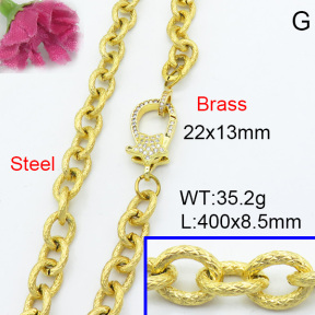 Fashion Brass Necklace  F3N403055abol-L017