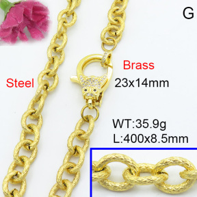 Fashion Brass Necklace  F3N403056abol-L017
