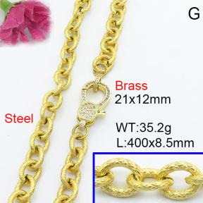 Fashion Brass Necklace  F3N403057abol-L017
