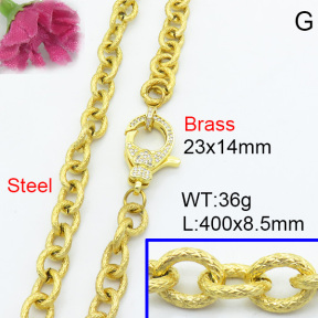 Fashion Brass Necklace  F3N403058abol-L017