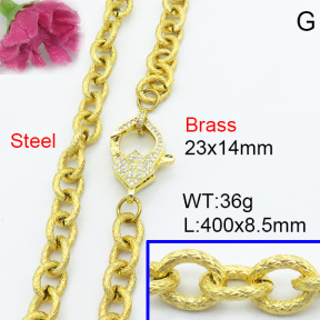 Fashion Brass Necklace  F3N403059abol-L017
