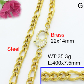 Fashion Brass Necklace  F3N403060abol-L017