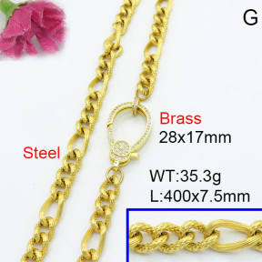 Fashion Brass Necklace  F3N403061abol-L017