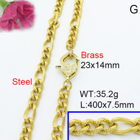 Fashion Brass Necklace  F3N403062abol-L017