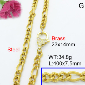 Fashion Brass Necklace  F3N403063abol-L017