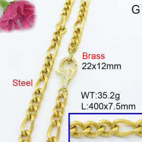 Fashion Brass Necklace  F3N403064abol-L017