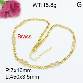 Fashion Brass Necklace  F3N403067ahlv-L017
