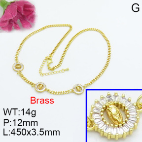 Fashion Brass Necklace  F3N403068vhov-L017