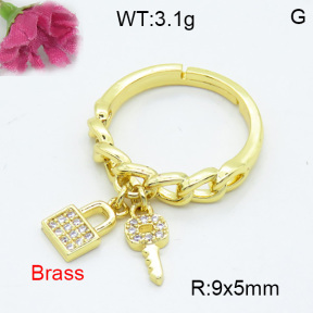 Fashion Brass Ring  F3R400364vbmb-L017