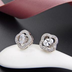 925 Silver Earrings Weight: 2.3g Size:10.5mm Main stone：6*4mm JE0258aiji-M112 YJCR004191