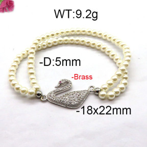Fashion Brass Bracelet  F6B300438bbov-J45