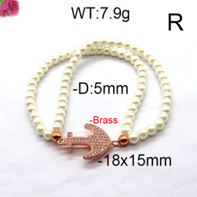 Fashion Brass Bracelet  F6B300447bbov-J45