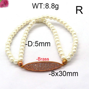 Fashion Brass Bracelet  F6B300450bbov-J45