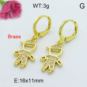 Fashion Brass Earrings  F3E402132bhva-J125