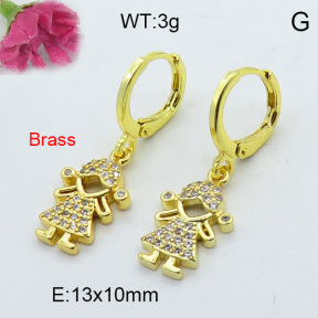 Fashion Brass Earrings  F3E402134bhva-J125