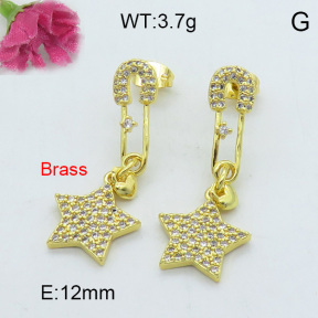 Fashion Brass Earrings  F3E402138vhkb-J125