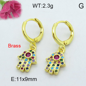 Fashion Brass Earrings  F3E402144bhia-J125