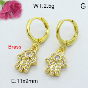 Fashion Brass Earrings  F3E402145bhia-J125
