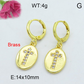 Fashion Brass Earrings  F3E402146bhva-J125