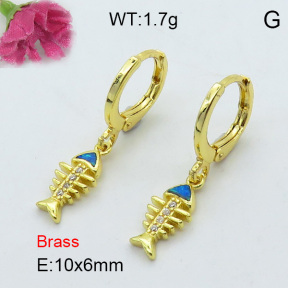 Fashion Brass Earrings  F3E402153bhia-J125