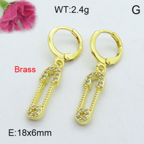 Fashion Brass Earrings  F3E402169bhva-J125