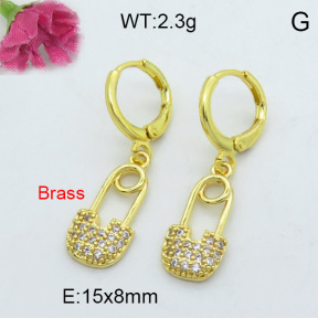 Fashion Brass Earrings  F3E402170bhva-J125