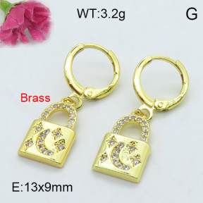 Fashion Brass Earrings  F3E402171bhva-J125